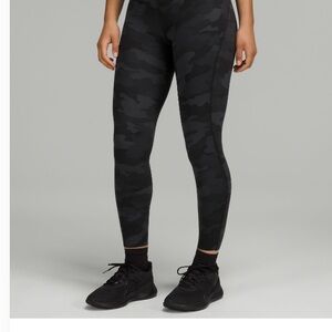 Lululemon Base Pace HR Black Camouflage Leggings Size 0 Length 25” - Like New!